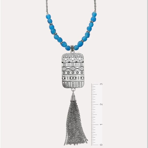 Brighton Africa Stories Etched Beaded Necklace NWT - Picture 8 of 10